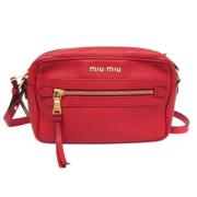 Pre-owned Leather shoulder-bags Miu Miu Pre-owned , Red , Dames