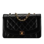 Pre-owned Leather shoulder-bags Chanel Vintage , Black , Dames