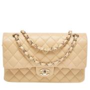 Pre-owned Leather chanel-bags Chanel Vintage , Beige , Dames