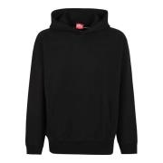 Zwarte Sweatshirt met Ovale D-Borduursels Diesel , Black , Heren