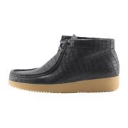 Handgemaakte leren veterschoen Nature Footwear , Black , Dames