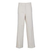 Witte Straight Leg Broek Forte Forte , White , Dames