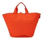 Pre-owned Canvas handbags Hermès Vintage , Orange , Dames