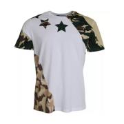 Camouflage Sterren Ronde Hals Heren T-Shirt Dolce & Gabbana , White , ...