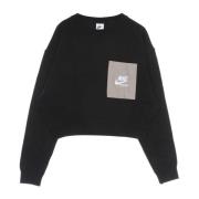 Zwarte Fleece Crewneck Sweatshirt Nike , Black , Dames