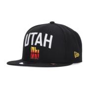 Utah Jazz Platte Klep Pet Nba21 New Era , Black , Heren