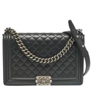 Pre-owned Leather chanel-bags Chanel Vintage , Black , Dames