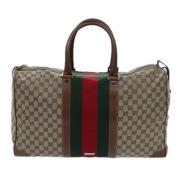 Pre-owned Canvas travel-bags Gucci Vintage , Beige , Dames