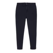 Blauwe Katoenmix Twill Broek Incotex , Blue , Heren