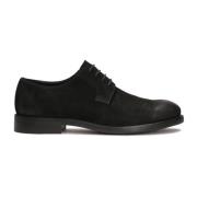 Klassieke zwarte nubuck halfschoenen Kazar , Black , Heren