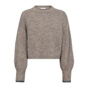 iecc Crop Rib O-Knit Sweater Co'Couture , Brown , Dames