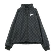 Geruite Windbreaker Jas in Zwart/Wit Nike , Gray , Heren