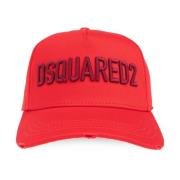 Rode Geborduurde Logo Pet Dsquared2 , Red , Heren