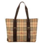 Pre-owned Coated canvas totes Burberry Vintage , Beige , Dames