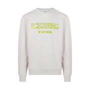 Sweatshirt met capuchon en logo Iceberg , Gray , Heren