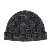 Monogram Beanie in Zwart Salvatore Ferragamo , Black , Heren