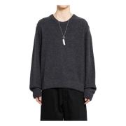 Mélange Wool Crew Neck Jumper Lemaire , Black , Heren