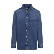 Blauw Denim Overhemd voor Mannen Ami Paris , Blue , Heren