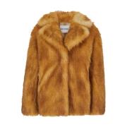 Bruine Faux Fur Shearling Jas Stand Studio , Brown , Dames