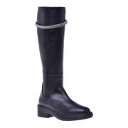 Boots in black leather Baldinini , Black , Dames