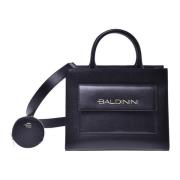 Handbag with purse in black saffiano leather Baldinini , Black , Dames