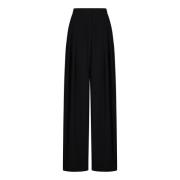 Wijde zwarte broek met hoge taille Monot , Black , Dames