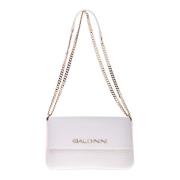 Shoulder bag in white tumbled leather Baldinini , White , Dames