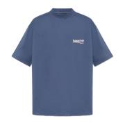 T-shirt met logo Balenciaga , Blue , Heren