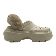 Beige Gevoerde Schoenen voor Moderne Vrouw Crocs , Beige , Dames