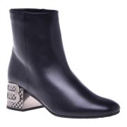 Ankle boots in black leather Baldinini , Black , Dames