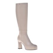 Boots in vanilla leather Baldinini , Beige , Dames