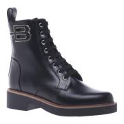 Combat boots in black leather Baldinini , Black , Dames