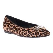 Ballerina pump in leopard-print pony skin Baldinini , Multicolor , Dam...