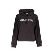 Stijlvol Geborduurde Hoodie Tommy Hilfiger , Black , Dames