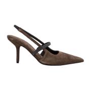 Elegante Suede Slingback Pumps Brunello Cucinelli , Brown , Dames