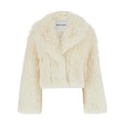 Witte Geknipte Faux Fur Jas Stand Studio , White , Dames