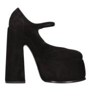 Met hak zwart Casadei , Black , Dames