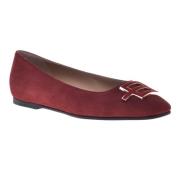 Ballerina pumps in red suede Baldinini , Red , Dames