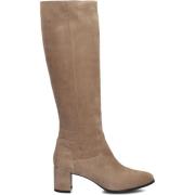 Beige Hoge Laarzen, Suède, Ritssluiting Notre-v , Beige , Dames