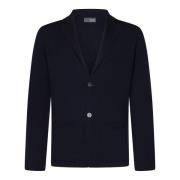 Blauwe Merinowollen Blazer Buitenkleding Drumohr , Blue , Heren