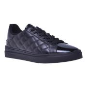 Trainers in black quilted leather and patent leather Baldinini , Black...