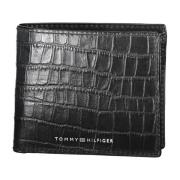 Heren Portemonnee Zwart Contrast Logo Tommy Hilfiger , Black , Heren