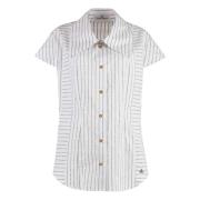 Stijlvolle katoenen shirt met afgeronde zoom Vivienne Westwood , White...