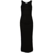 Zwarte Geborduurde Jurk Ganni , Black , Dames