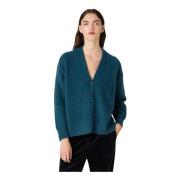 Kasjmier V-hals Oversized Vest Massimo Alba , Blue , Dames