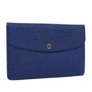 Pre-owned Leather clutches Louis Vuitton Vintage , Blue , Dames