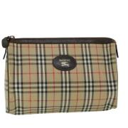 Pre-owned Leather clutches Burberry Vintage , Brown , Dames