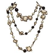 Pre-owned Fabric necklaces Chanel Vintage , Gray , Dames