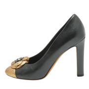 Pre-owned Leather heels Chanel Vintage , Gray , Dames