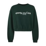 Bos Cropped Crewneck Tank Sporty & Rich , Green , Dames